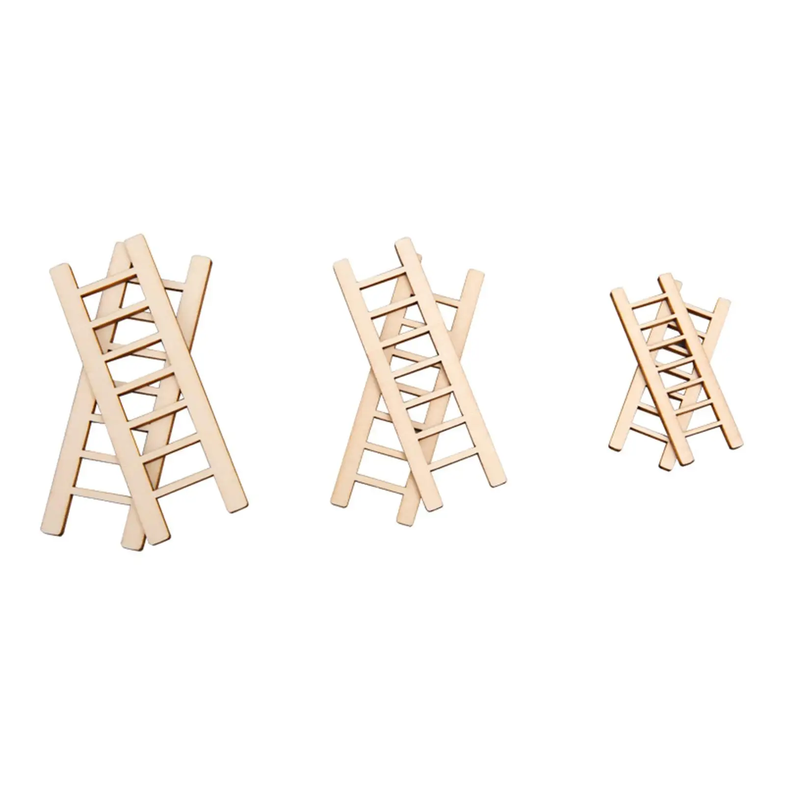 30x Mini Wooden Step Ladders Miniature Furniture DIY Craft for Diorama Micro