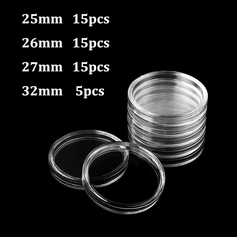 21/23/25/30/32/38/40/45mm Coinning Kapseln Lagerung Box durchsichtige Kunststoff Coinning Fällen Halter Schutz Coinning Kapseln Lagerung