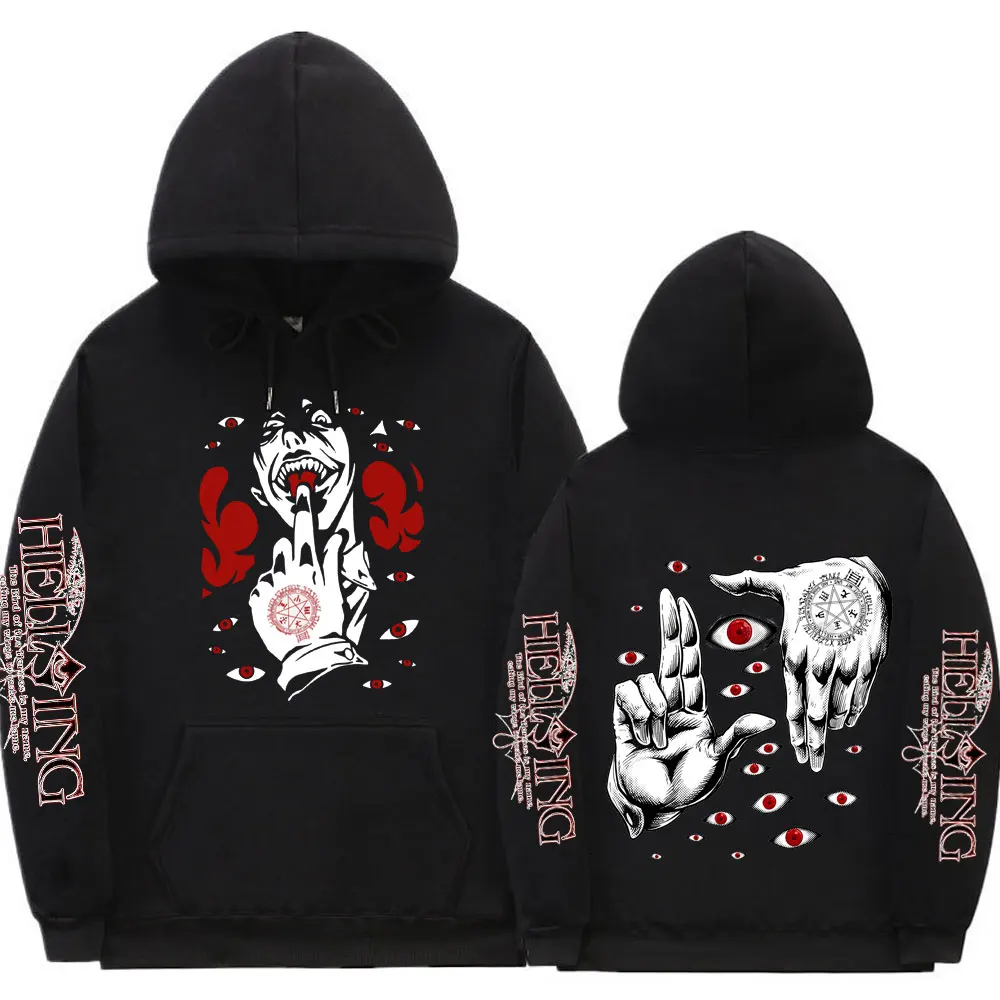 Hellsing Anime Alucard Vampire Hunter Imprimir Hoodie Homens Mulheres Moda Moletom Harajuku Streetwear Oversized Graphics Hoodies