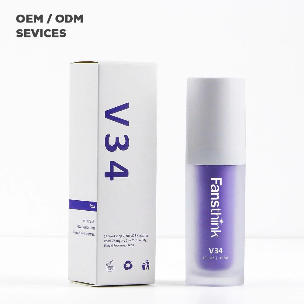 

1/5/10pcs Toothpaste Manufacturer Teeth Whitening V34 Colour Corrector Serum With Private Label V34 Purple Toothpaste