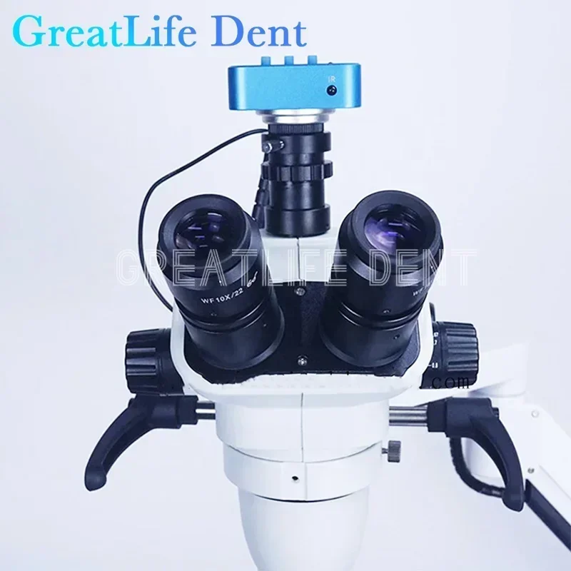 GreatLife Dent 3.35-22.5X كرسي الأسنان عن طريق الفم كاميرا مجهر جراحي اللبية تكبير مستمر 16 مليون بكسل مع عربة