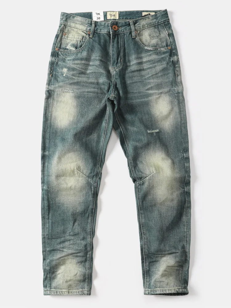 

Мужские джинсы в американском ретро-стиле, свободные, прямого кроя, повседневные, длинные брюки, молодежные, модные, зимние, утепленные, с эффектом потертости