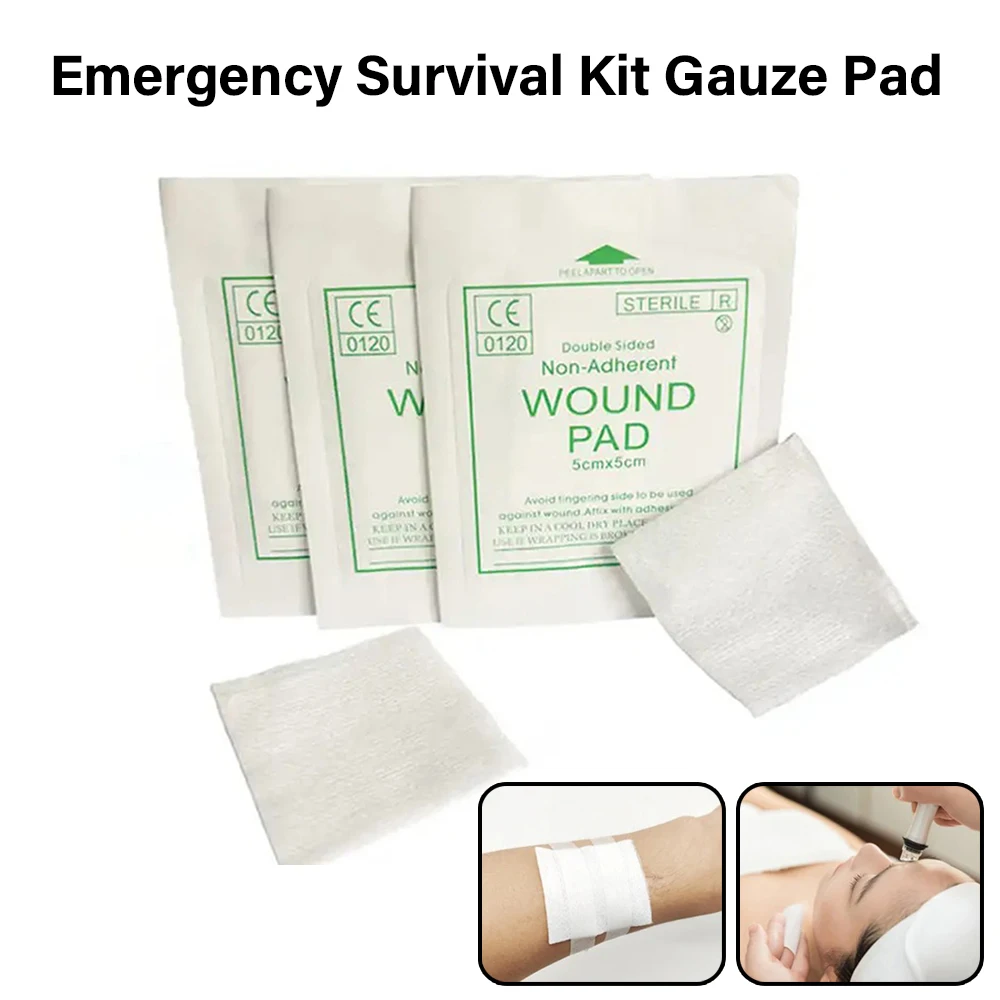 

50/100Pcs Absorbency Medical Gauze Pads Nonwoven Wound Care Outdoor Survival Hemostatic Trauma Dressing First Aid Kits Essential