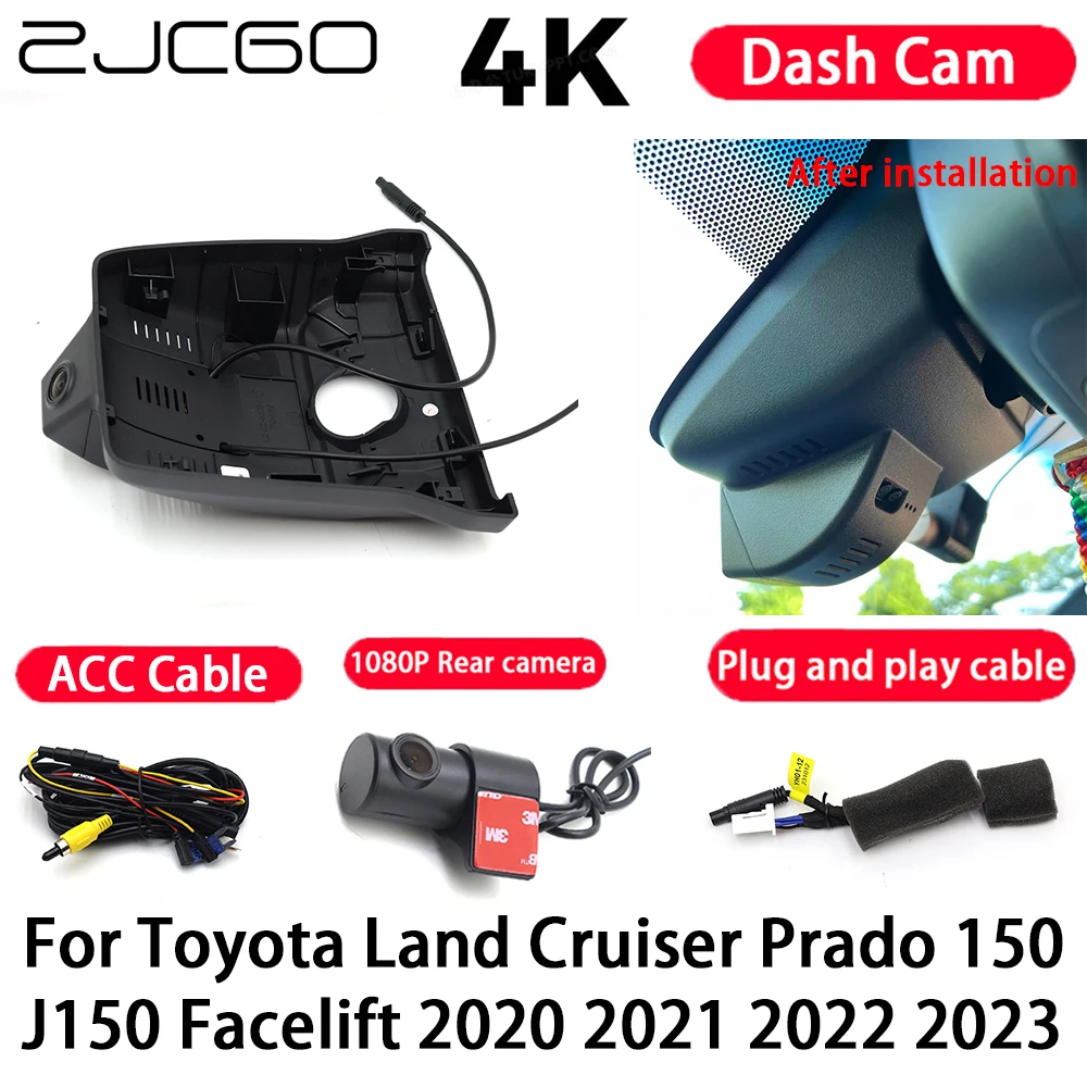 

Car Camera 4K Plug and Play Dash Cam Video Recorder Night Vision for Toyota Land Cruiser Prado 150 J150 Facelift 2020~2023