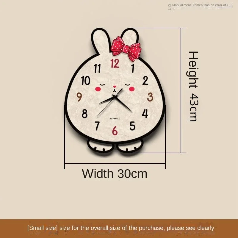 Cartoon Rabbit Clock Creative Quiet Decoration Children's Room Wall Clock Bedroom Decoration Painting