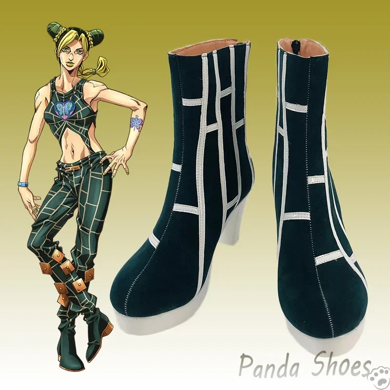 

JoJo'sBizarreAdventure Kujo Jorin Cosplay Shoes Anime Black Boots Cujoh Jolyne Cosplay Costume Prop Shoes for Halloween Party
