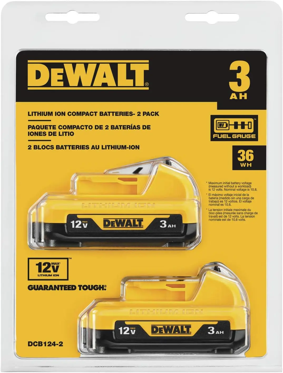 DEWALT 12V MAX* Batteries, 3.0-Ah, 2-Pack (DCB124-2)