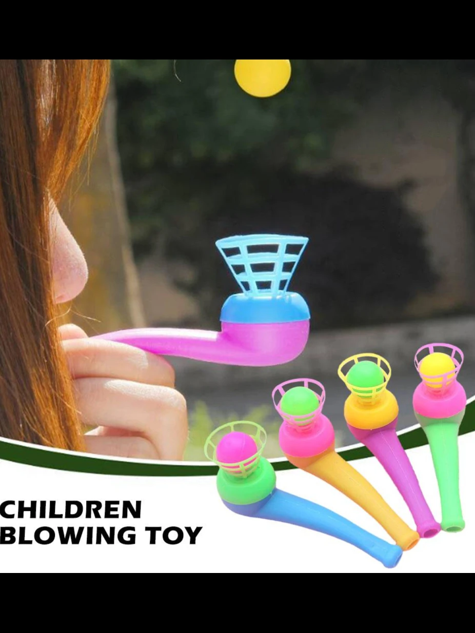 Jouets de balle soufflante de tuyau en plastique pour enfants, jeux de sport de plein air, entraînement à l'équilibre, jouets d'apprentissage, cadeaux amusants pour enfants, 4 pièces