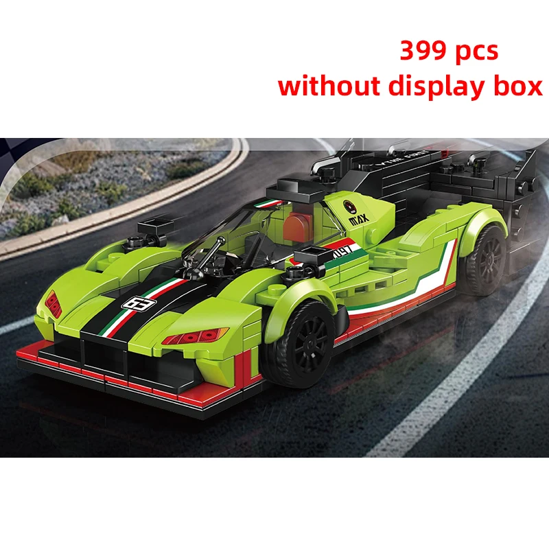 سرعة سباق السيارات التقنية اللبنات الطوب مجموعات سيارة رياضية MOC المرآب مدينة مركبة ألعاب إبداعية #4