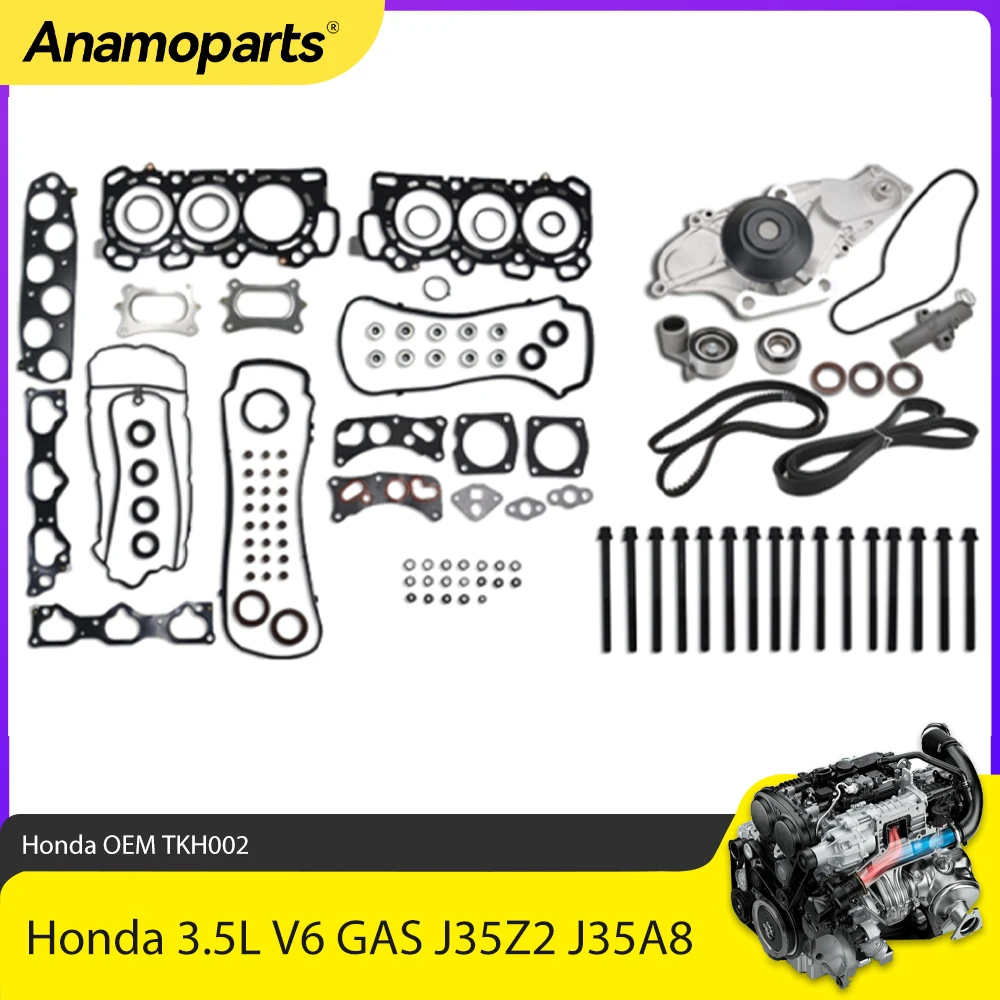 Engine Parts Timing Belt & Water Pump & Head Gasket Bolts Set Fit 3.5 L J35Z2 For Honda Accord Ridgeline Odyssey 3.5L V6 GAS