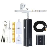 Battery Replaceable High Pressure Cordless Airbrush Kit Auto Start Stop Klein Air Brush Spray Gun For Painting Makeup