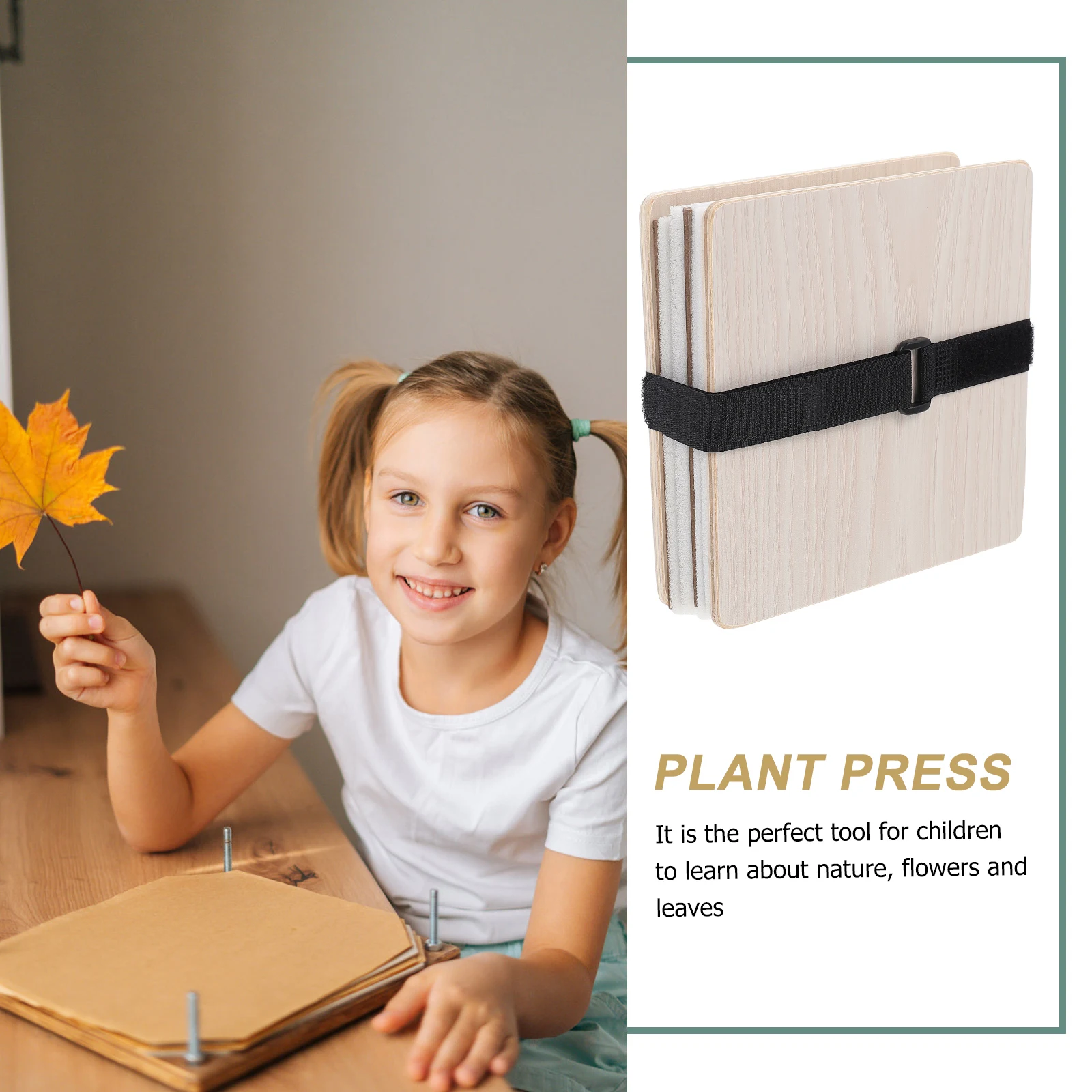 

1 set Pressed Flower Kit for Greeting Cards Scrapbooking Wedding Invitations Wooden Plant Leaf Press Set Outdoor
