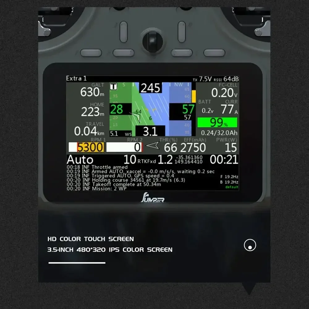 Jumper T15 2.4Ghz/915Mhz Radio Controller ELRS 1000mW With 3.5 inch Touch-Screen Hall Sensor Suitable For Long Rang RC Drones