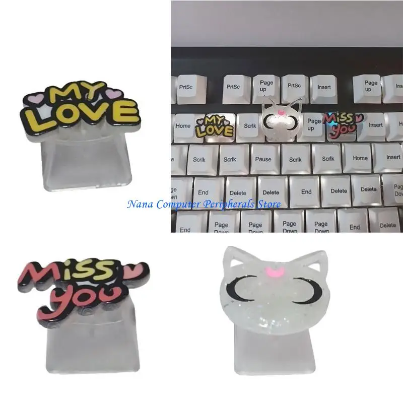 f68cかわいいキーキャップ漫画ハンドメイドメカニカルキーボードキャップアクセサリーパーソナライズされたカスタムピンクのABSキーキャップ交換
