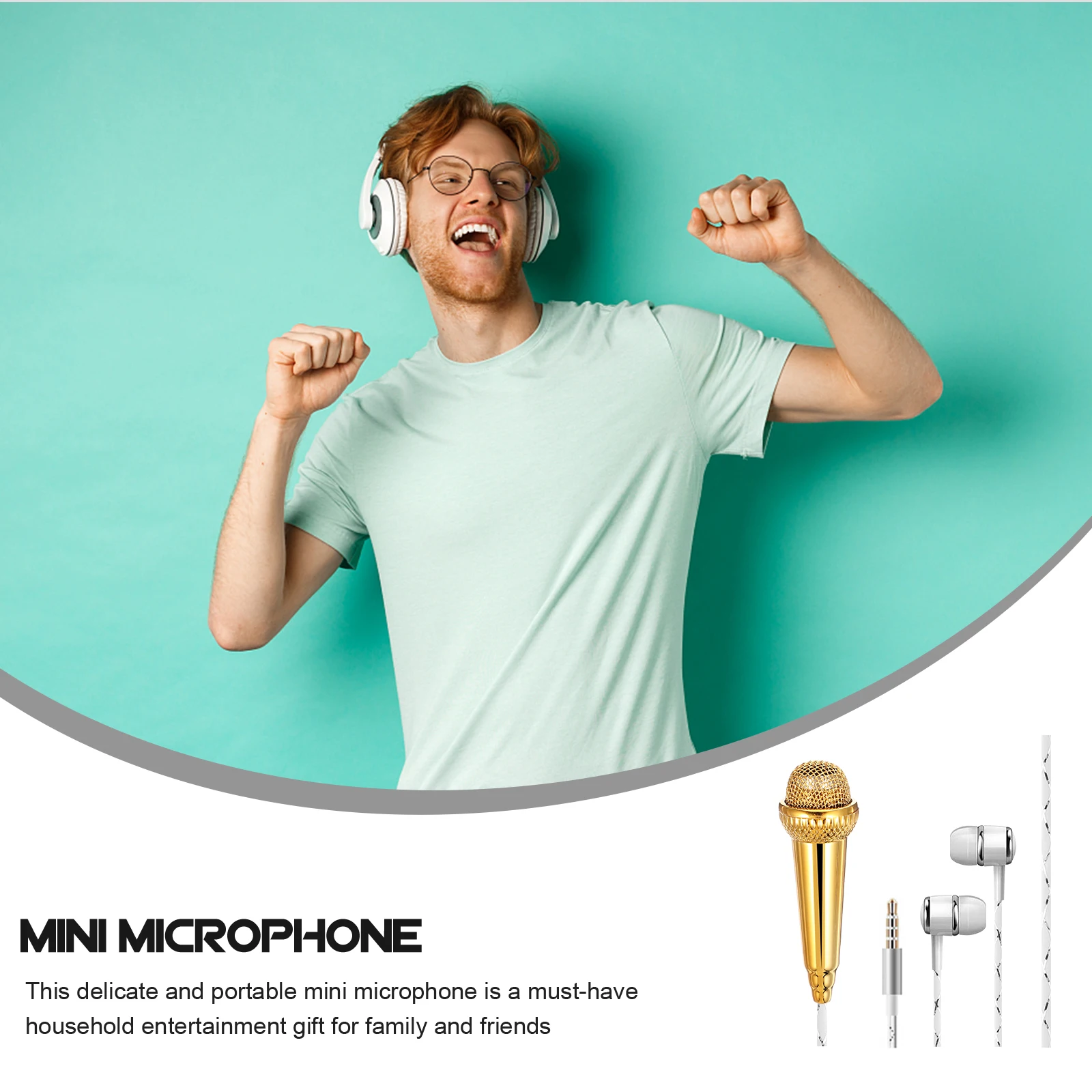 

Mini Microphone Small Mic for Singing Recording Phone Portable Tiny Microphones Lapel Durable Plastic Easy Outdoor Gift