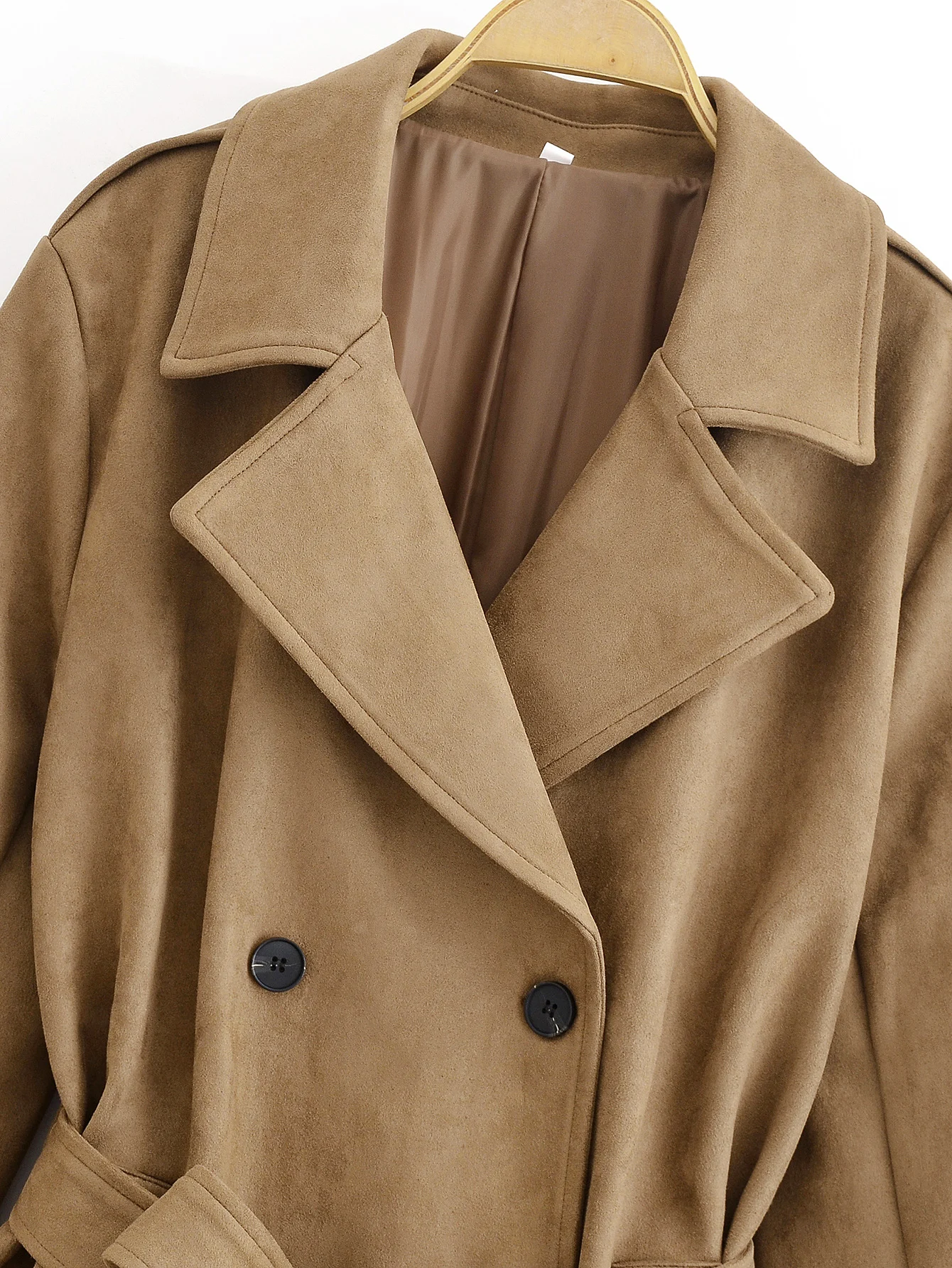 Otoño Invierno chaquetas cortavientos para mujer gabardina con cinturón de doble botonadura de manga larga ropa de calle de moda chaqueta básica prendas de vestir exteriores