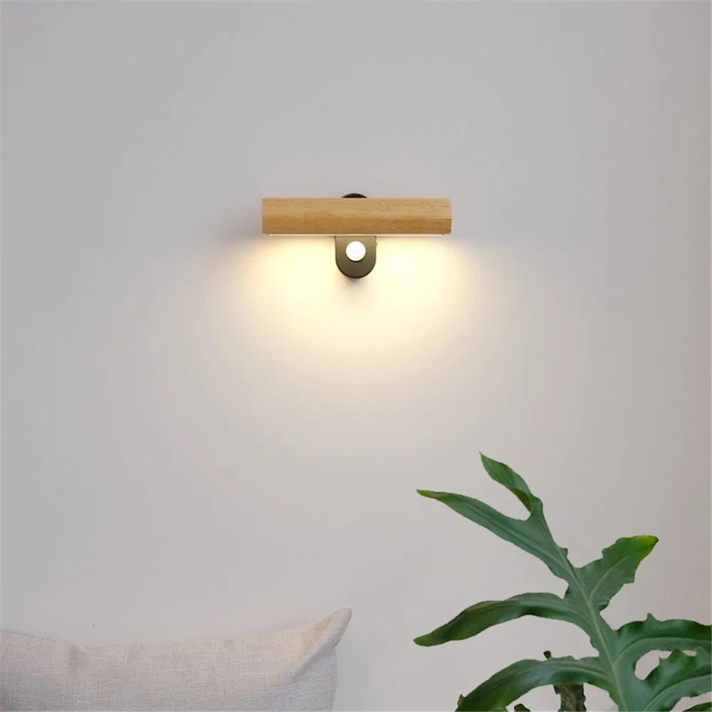 

Nordic Minimalist Rotary Wall Light With Switch Modern Wooden Sconce Bathroom Mirror LED Lamp Home Decoration Lighting Luminaria