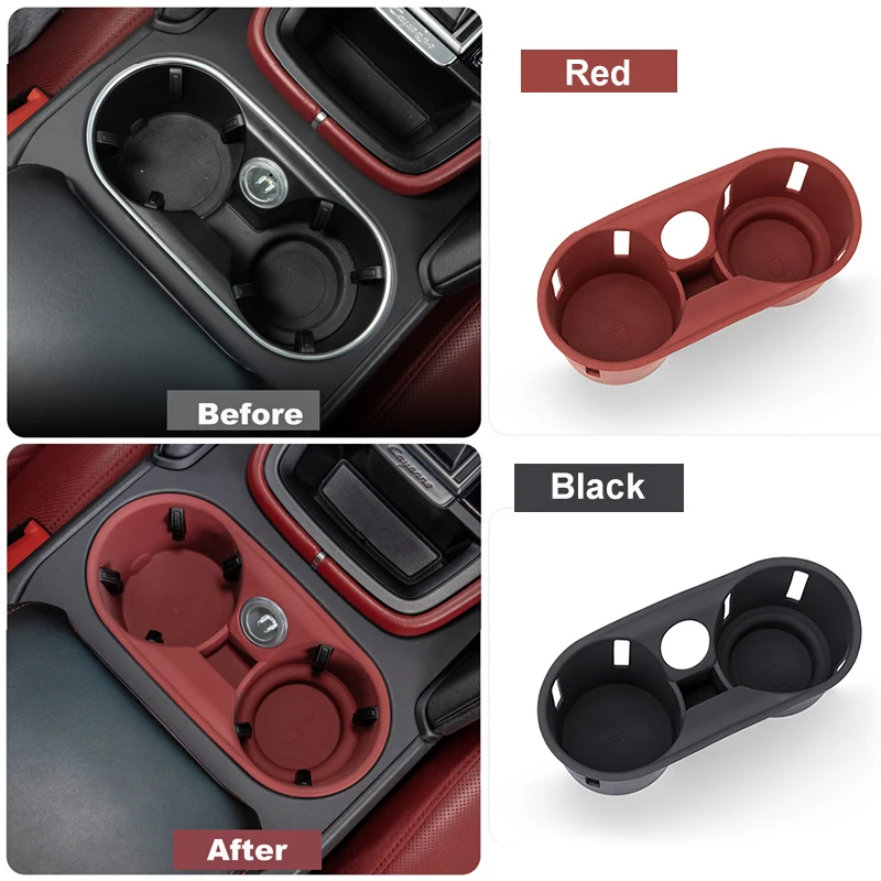 Silicone Car Cup Holder Center Console Anti Slip Bottle Holder Insert Waterproof Drink Auto Organizer For Porsche Cayenne Macan