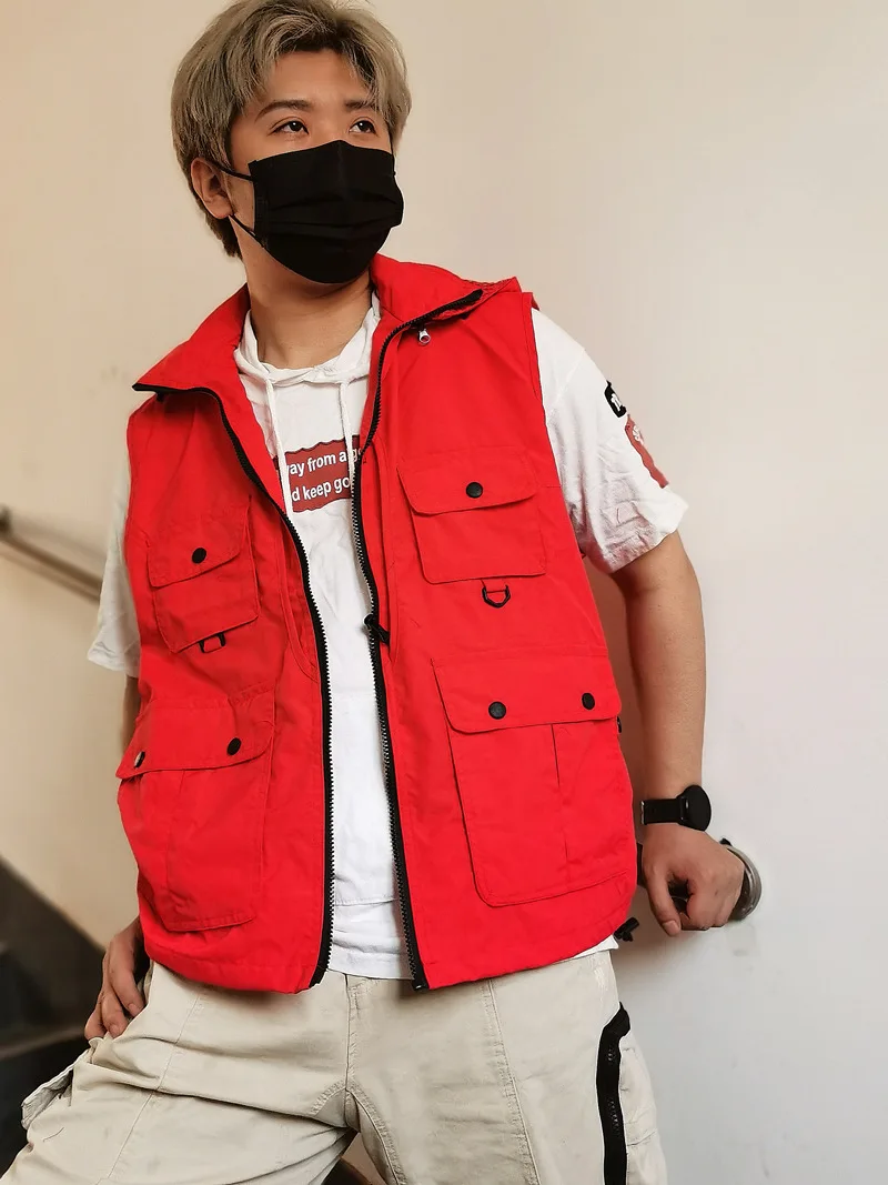 سترات مع قلنسوة متعددة الجيوب للتصوير الفوتوغرافي للرجال والنساء صدرية للصحفيين أدوات سترة متطوعة زي عمل سريع الجفاف لصيد الأسماك #3