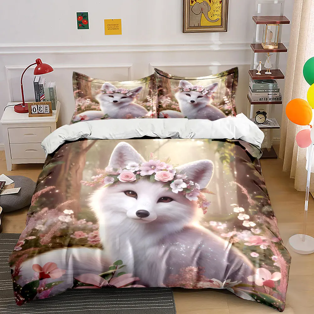 

Pink floral crown in dreamy forest setting Print Bedding Set 1 Duvet Cover 2 Pillowcases for Adult and Children Luxury Gift