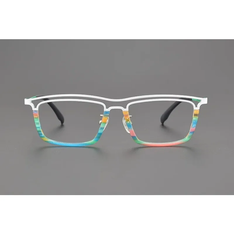 New Personality Square Glasses Frame Men's and Women's Business Fashion Color Matching Retro Myopic Reading Prescription Eyewear