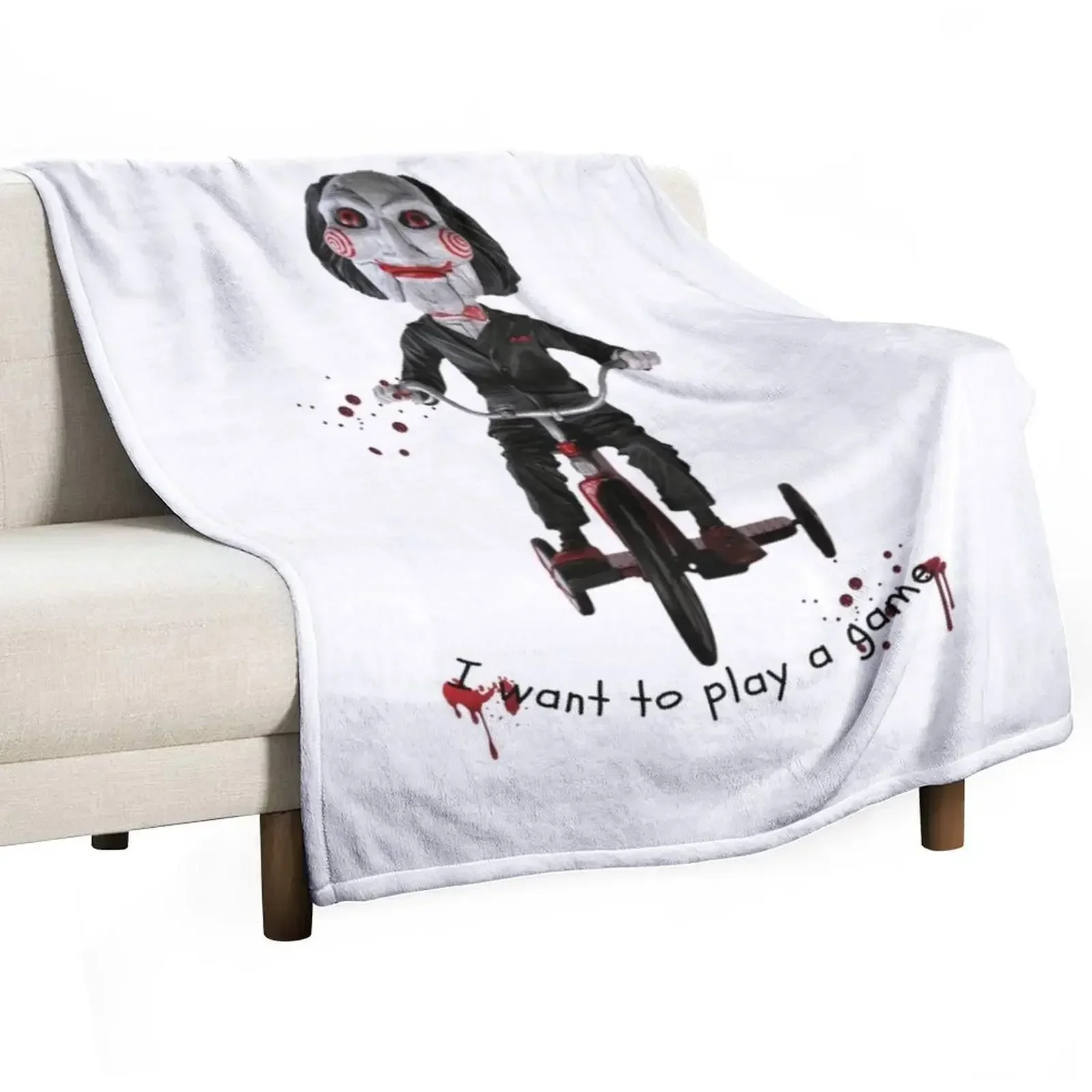 SAW - Jigsaw - I want to play a game Throw Blanket Loose Hairy Blankets