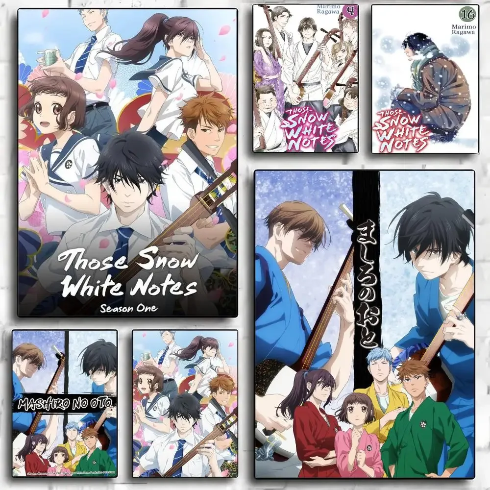anime T-Those Snow White Notes-S Poster Minimalist Wall Sticker for Cafe Office Bar Home Decor and Gift