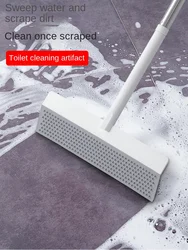 Multi-functional Bathroom Cleaning Tools Set with Silicone Magic Broom, Water Blade Squeegee and Stainless Steel Cleaning Brush