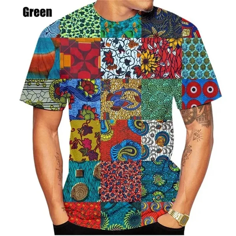 3D Print African Dashiki Ethnic Style Graphic T Shirts For Men Women Short Sleeve Round Neck Tee Tops Men\'s Oversized Tshirt