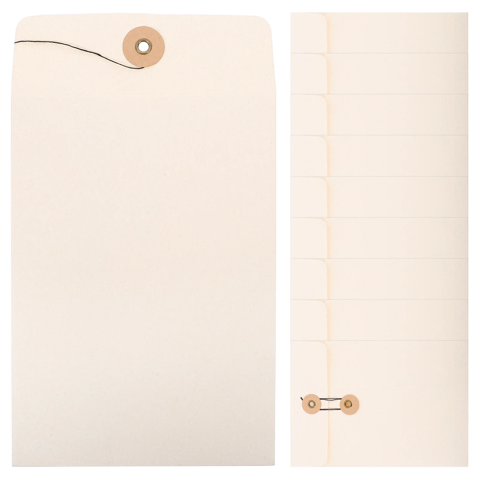 

10Pcs Document Holder Bags Multi-Functional File Folders with String Button Design Receipt Organizer for Business Study File