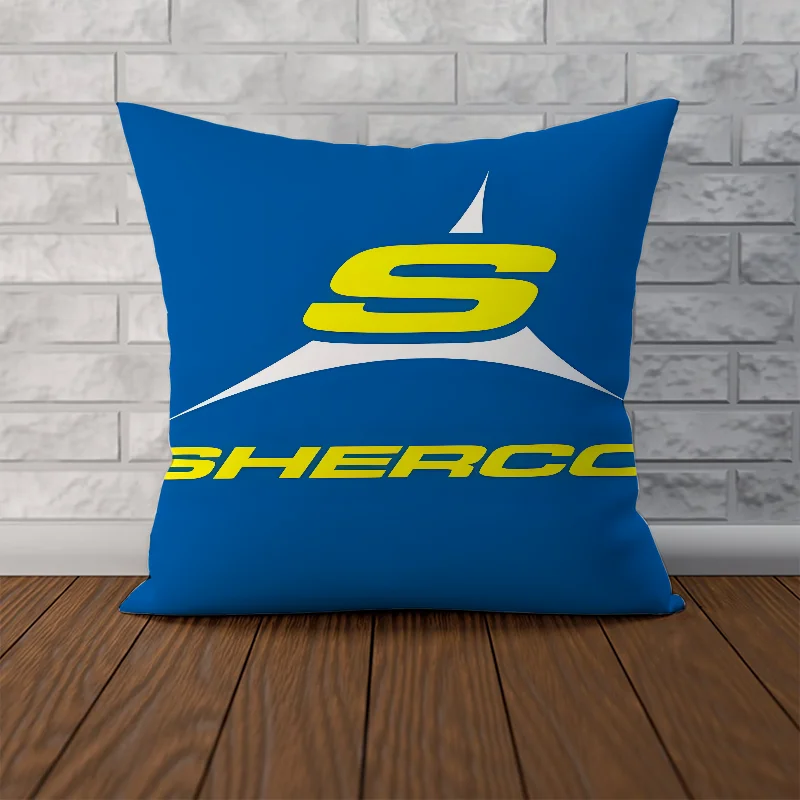 Decorative Cushion Cover 45x45 Cushions Covers Shercos Flag Racing Motorc Logo Pillowcase 40x40 Decorative Pillows for Sofa Bed