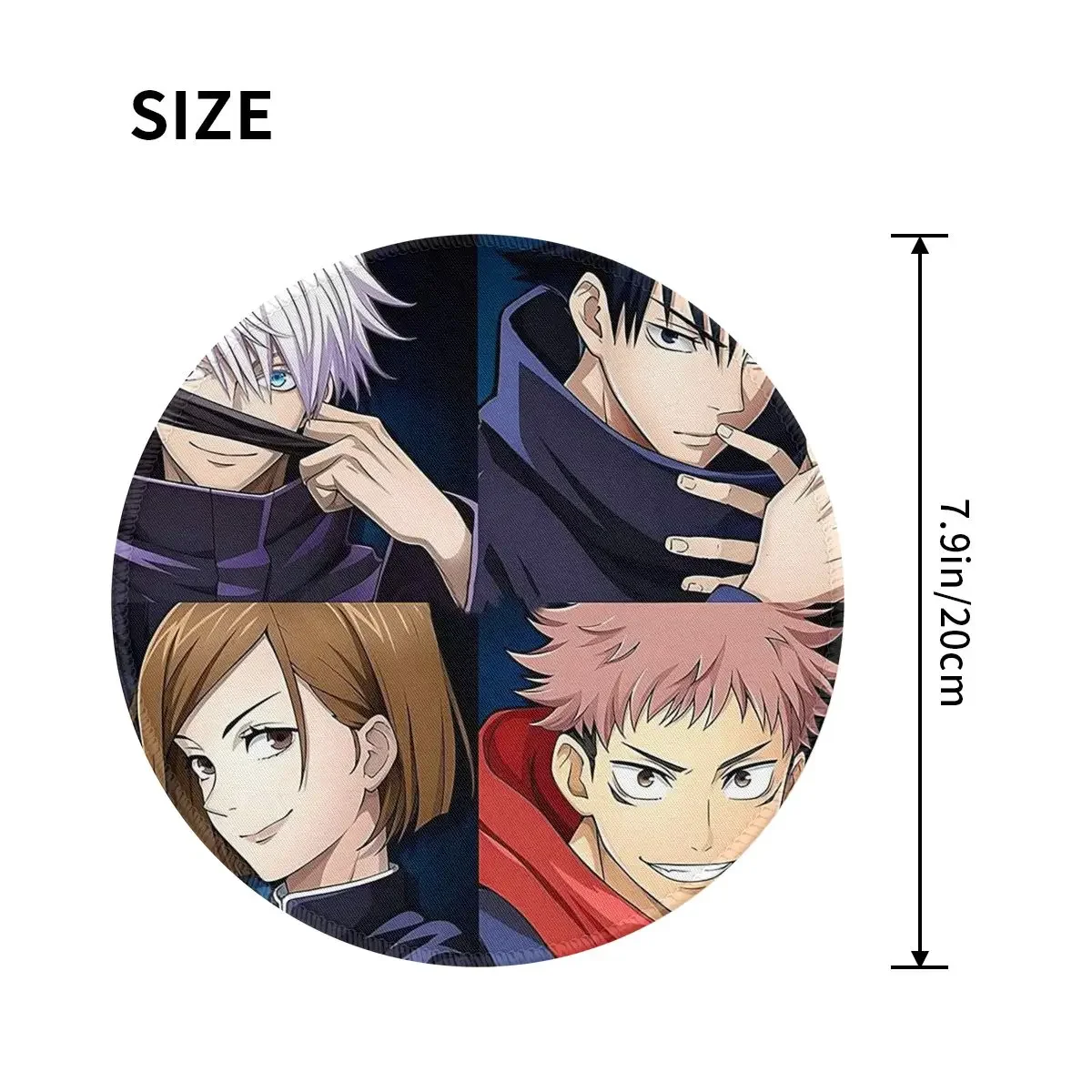 Megumi Besto Friendo Jujutsu Kaisen Sukuna Anime Round Mouse Pad Computer Keyboard Mouse Mat Gamer PC Desk Mat