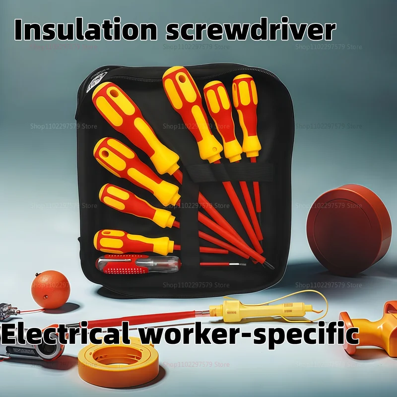 ชุดไขควงแม่เหล็กไฟฟ้าอเนกประสงค์ พร้อมหัวไขควงแบบฟิลลิปส์และแบบแบน หุ้มฉนวน สำหรับช่างไฟฟ้ามืออาชีพ