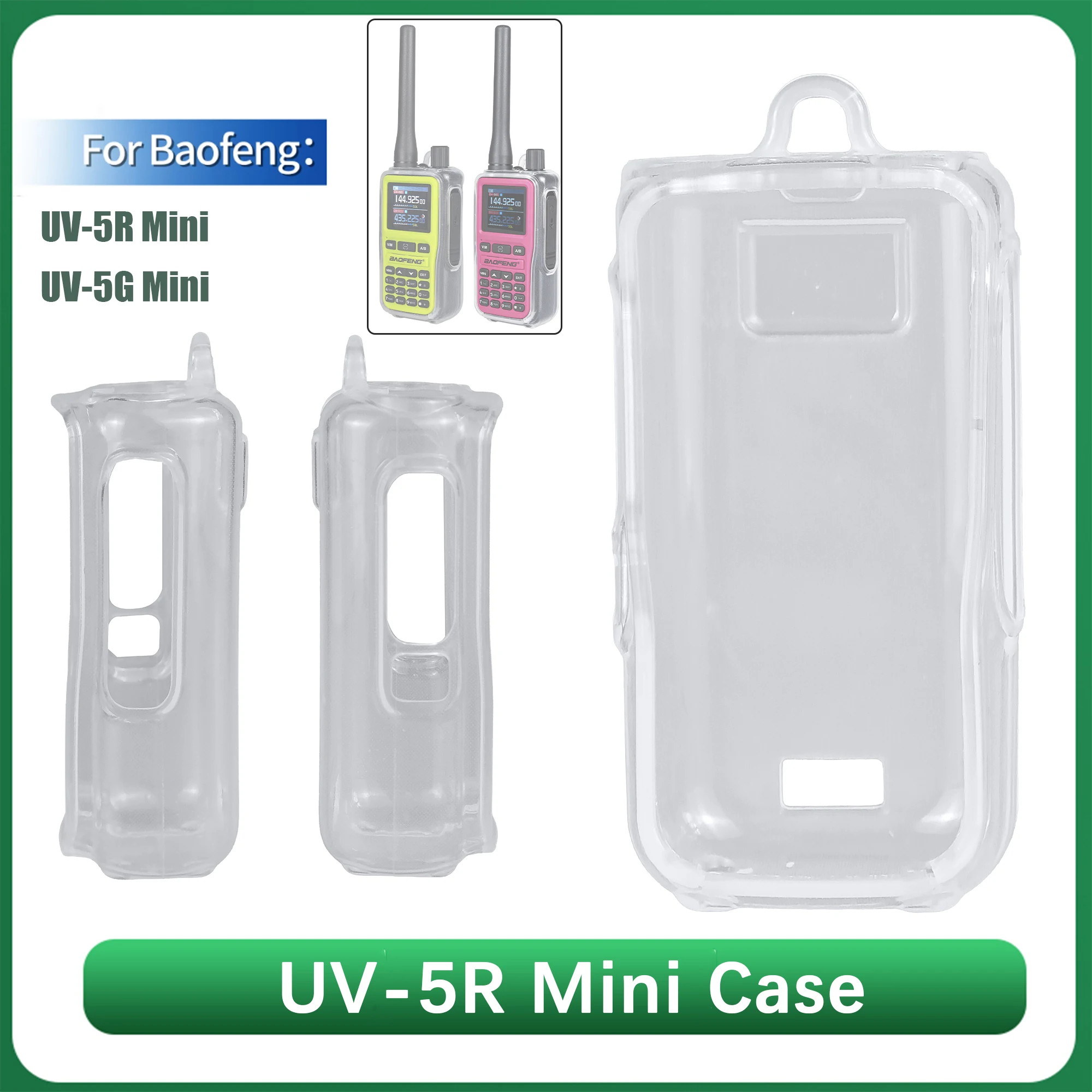 1/2/4/5/10PCS Baofeng UV-5R Mini Walkie Talkie Protective Case TPU Soft Silicone Cases Bags Transparent For UV-5G Mini Ham Radio