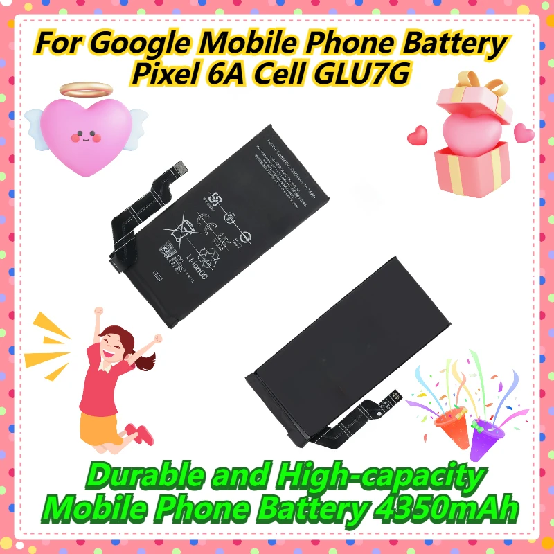

Для аккумулятора мобильного телефона Google Pixel 6A Cell GLU7G Прочный и вместительный аккумулятор для мобильного телефона 4350 мАч