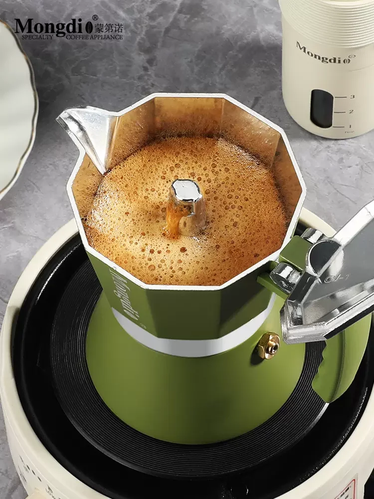 ماكينة صنع القهوة بموقد موكا من الألومنيوم سعة 90 مل، ماكينة صنع القهوة بوعاء موكا لصانع قهوة الإسبريسو