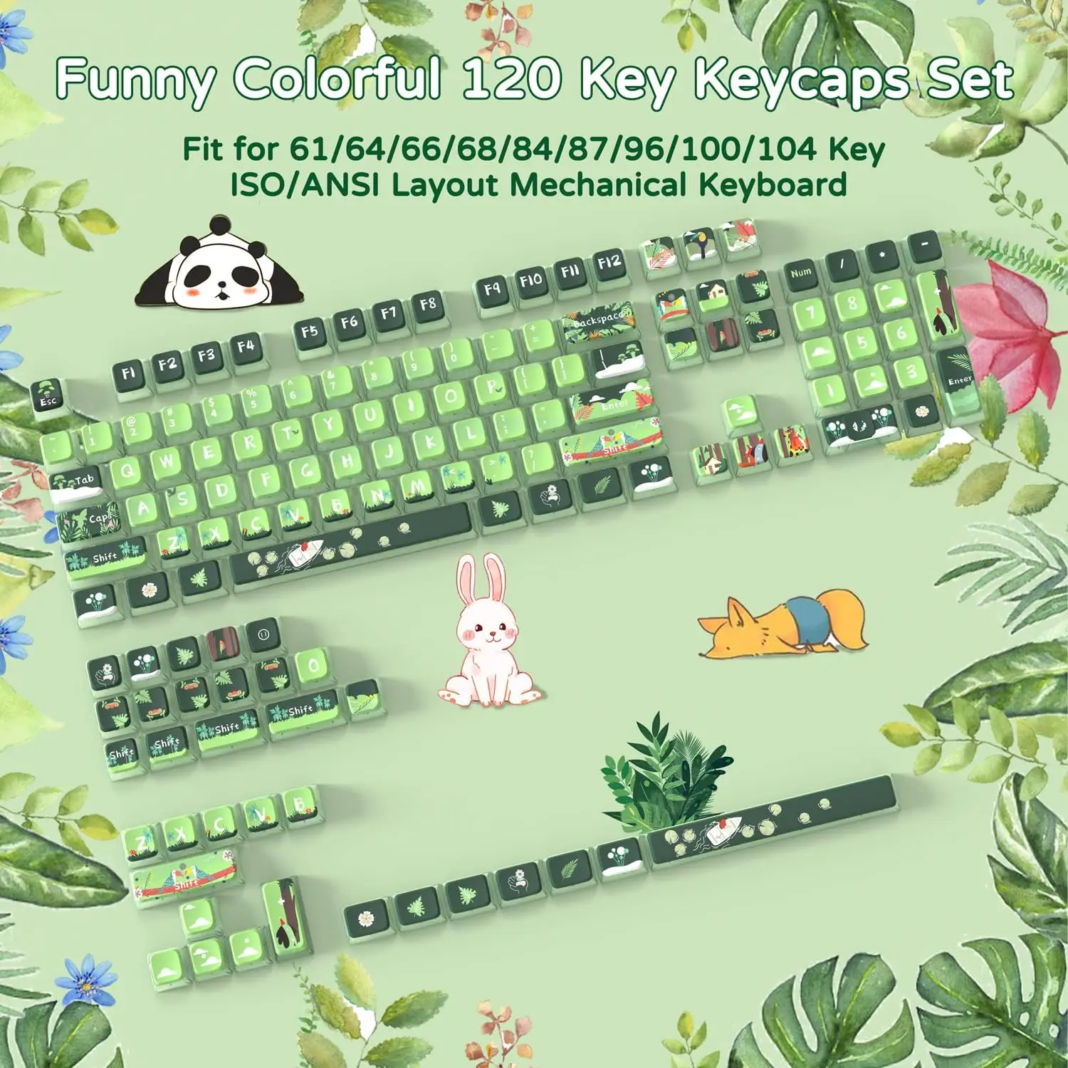 ATTACK SHARK 120 Keys PBT Pudding Keycaps Set,ASA Profile,Dye-Sublimation,ANSI US Layout for TKL 61 68 87 98 104 108 Keys