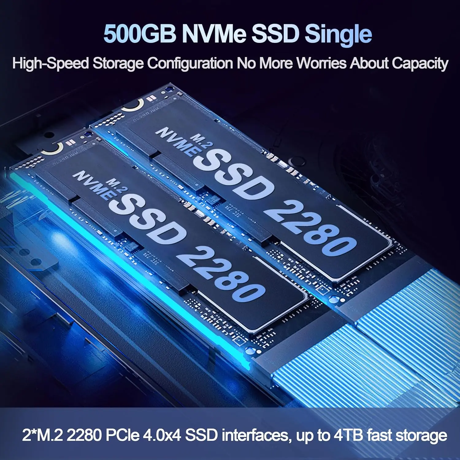 Mini PC EQi12, Intel Core 1220P (Max 4,4 GHz 10C/12T), 16 Go DDR4 500 Go PCle4.0 SSD Mini ordinateurs, double LAN/Wifi6/BT5.2