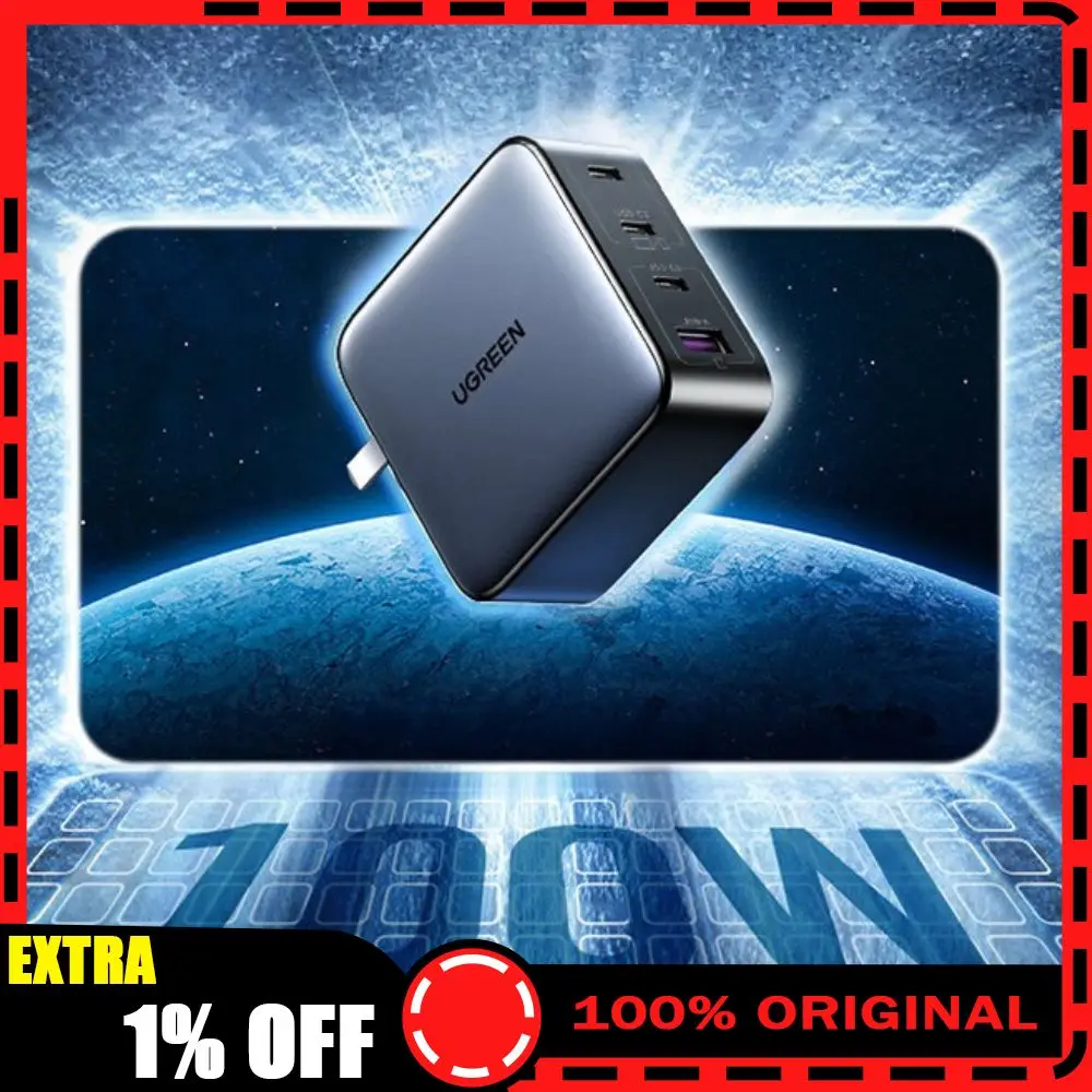 

UGREEN 100W GaN Gallium Nitride Charger Type-C 4 in 1 Desktop Laptop Fast Charger For iPhone17 16 15 Pro Max Portable Tablet