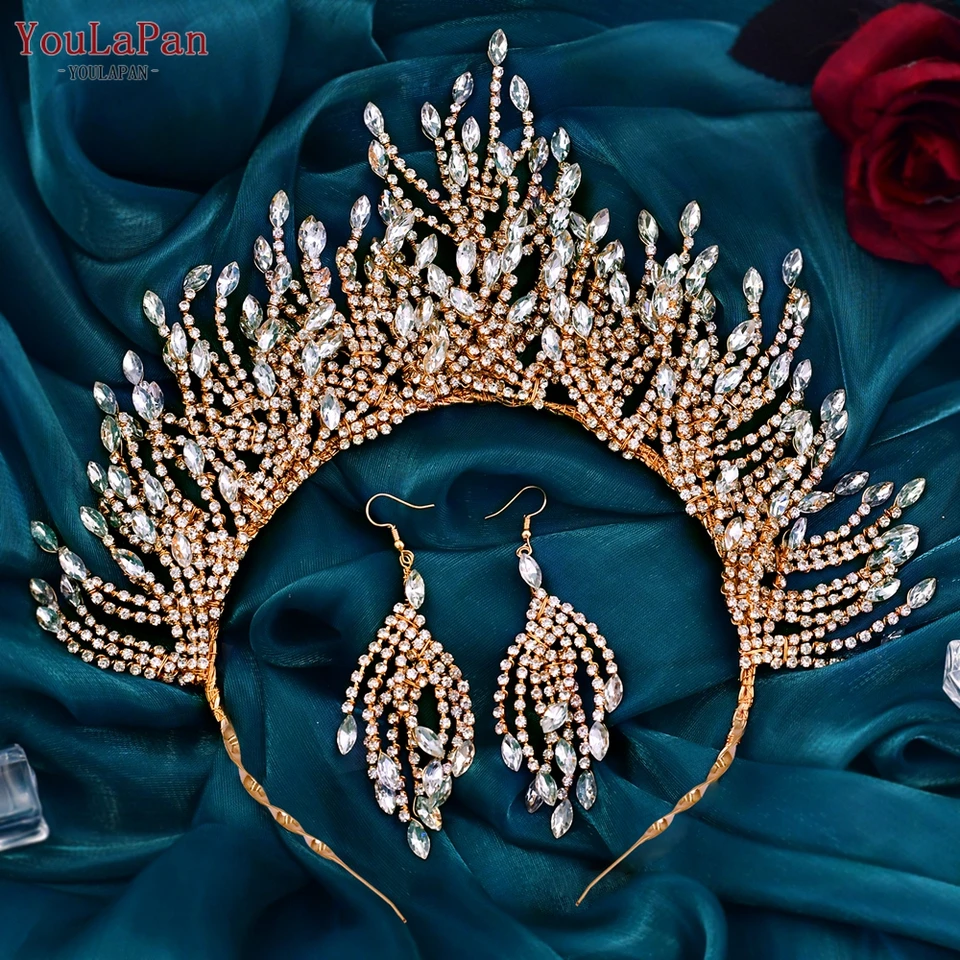 TOPQUEEN Bridal Crown Wedding Headband Woman Hair Accessories for