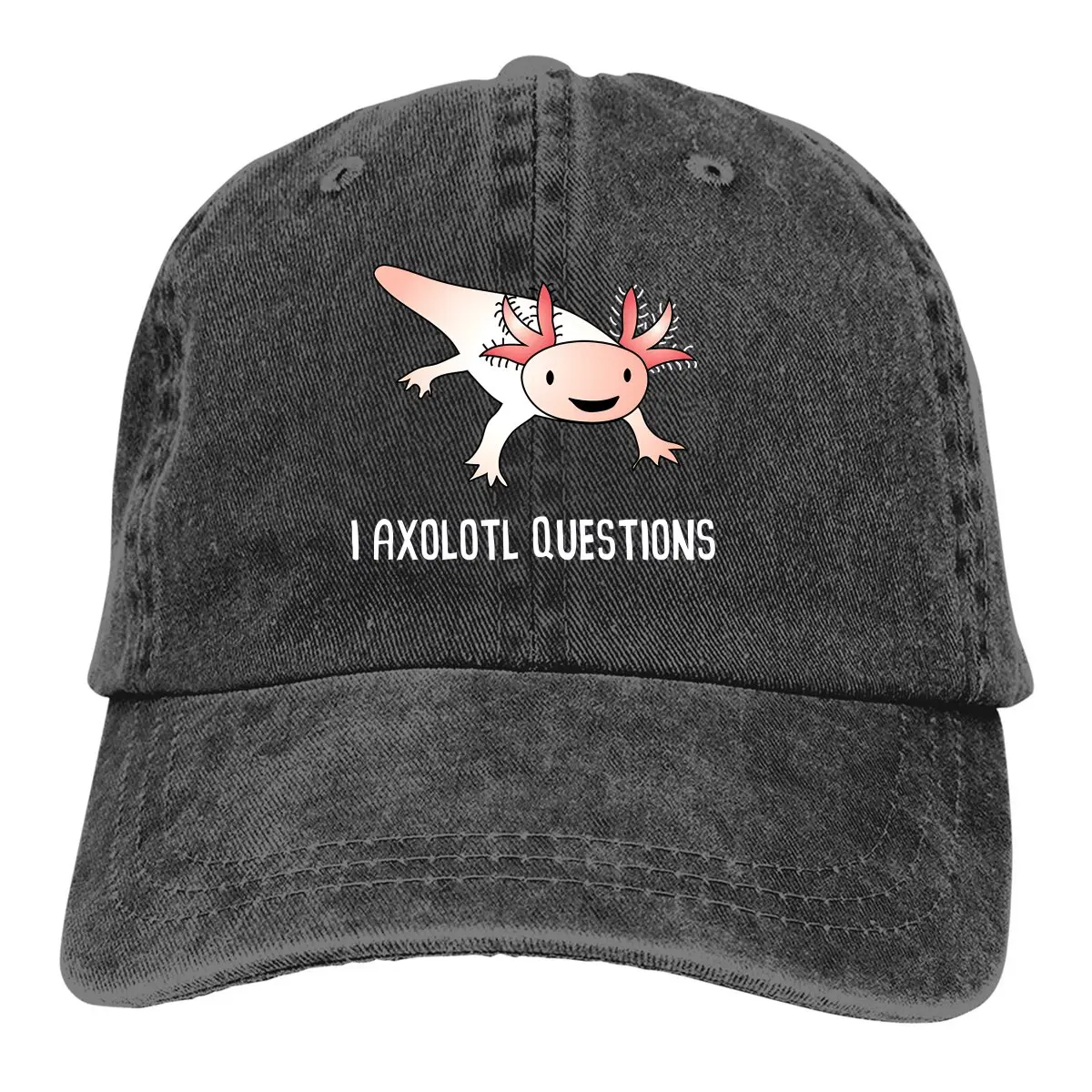 

Axolotl Questions Cute Baseball Cap Men Hats Women Visor Protection Snapback Axolotl Lover Caps