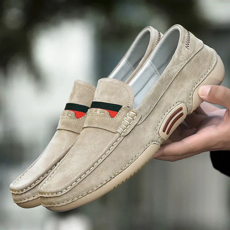 

Genuine Leather Men’s Loafers Casual Shoes for Men Boat Shoes Handmade Men Soft Bottom Anti Slip Driving Shoes