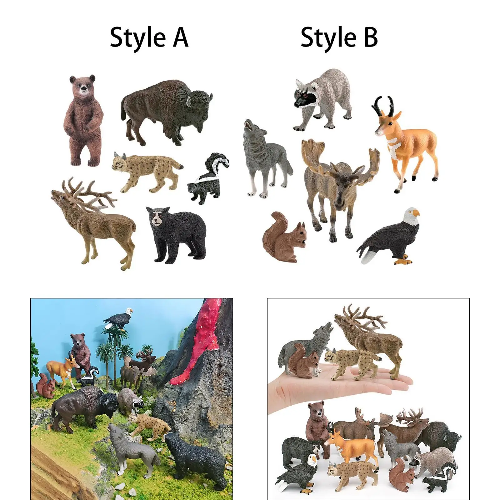 

6 шт. фигурок животных, игрушки, модели диких животных для детей, товары для вечеринок