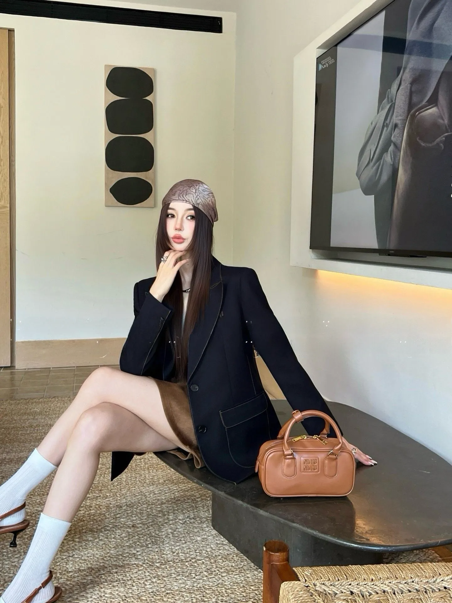 

Ретро-жакет свободного кроя для женщин: модный, универсальный, с цветовыми блоками и длинными рукавами, идеально подходит для повседневной носки