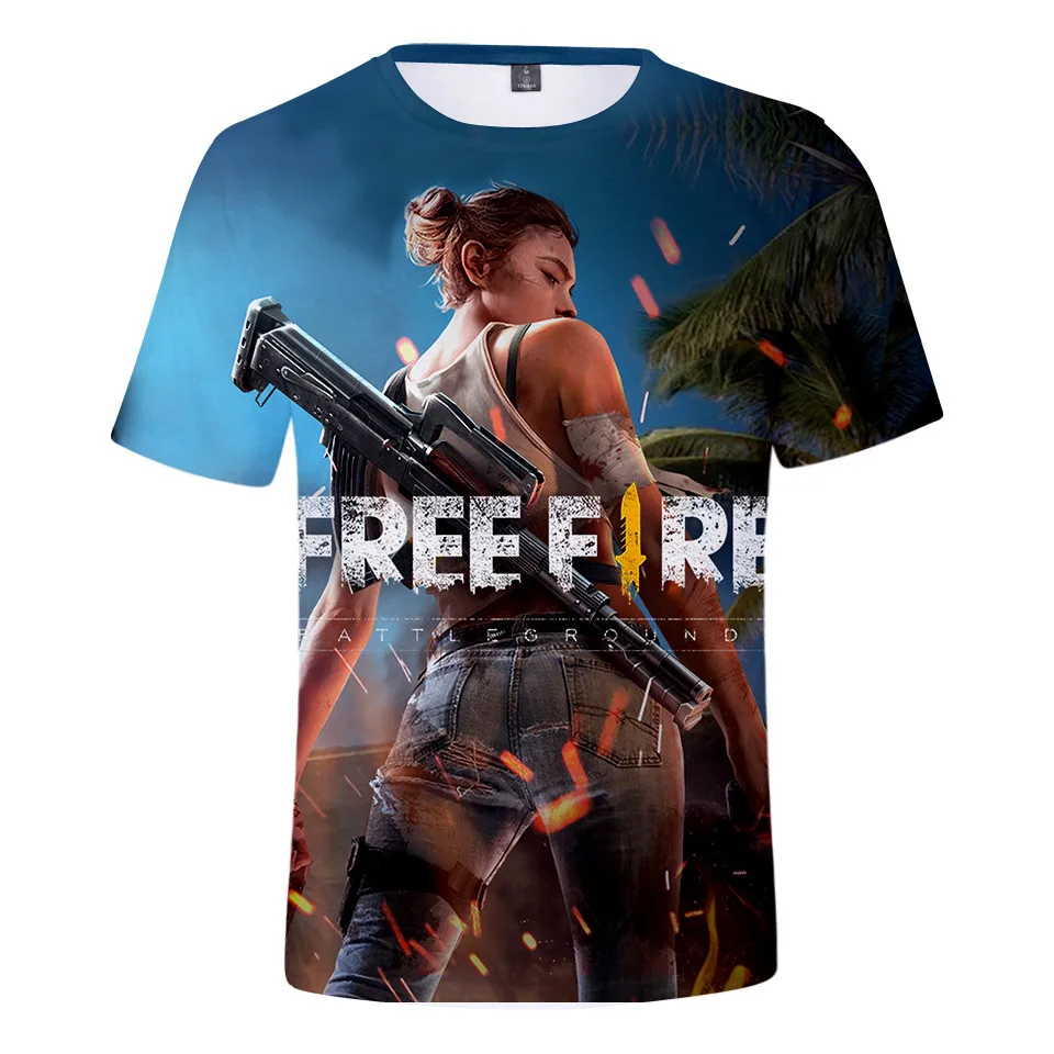 T-shirts Shooting Free Fire 3D Print Summer Streetwear Crew Neck Short Sleeve TShirt Oversized Harajuku Men Women kids Tops Tees