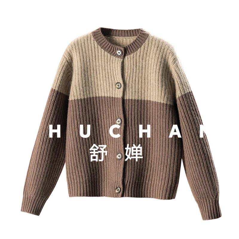 

520 г, цвет ретро, 100 кашемировых слитков, свитер с круглым вырезом, женский 33F0, теплый свитер Sthick, женский