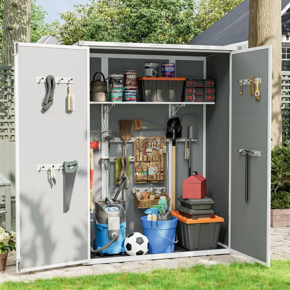 

38 Cubic Foot Outdoor Resin Storage Shed, Standing Tool Shed with Shelving Support
