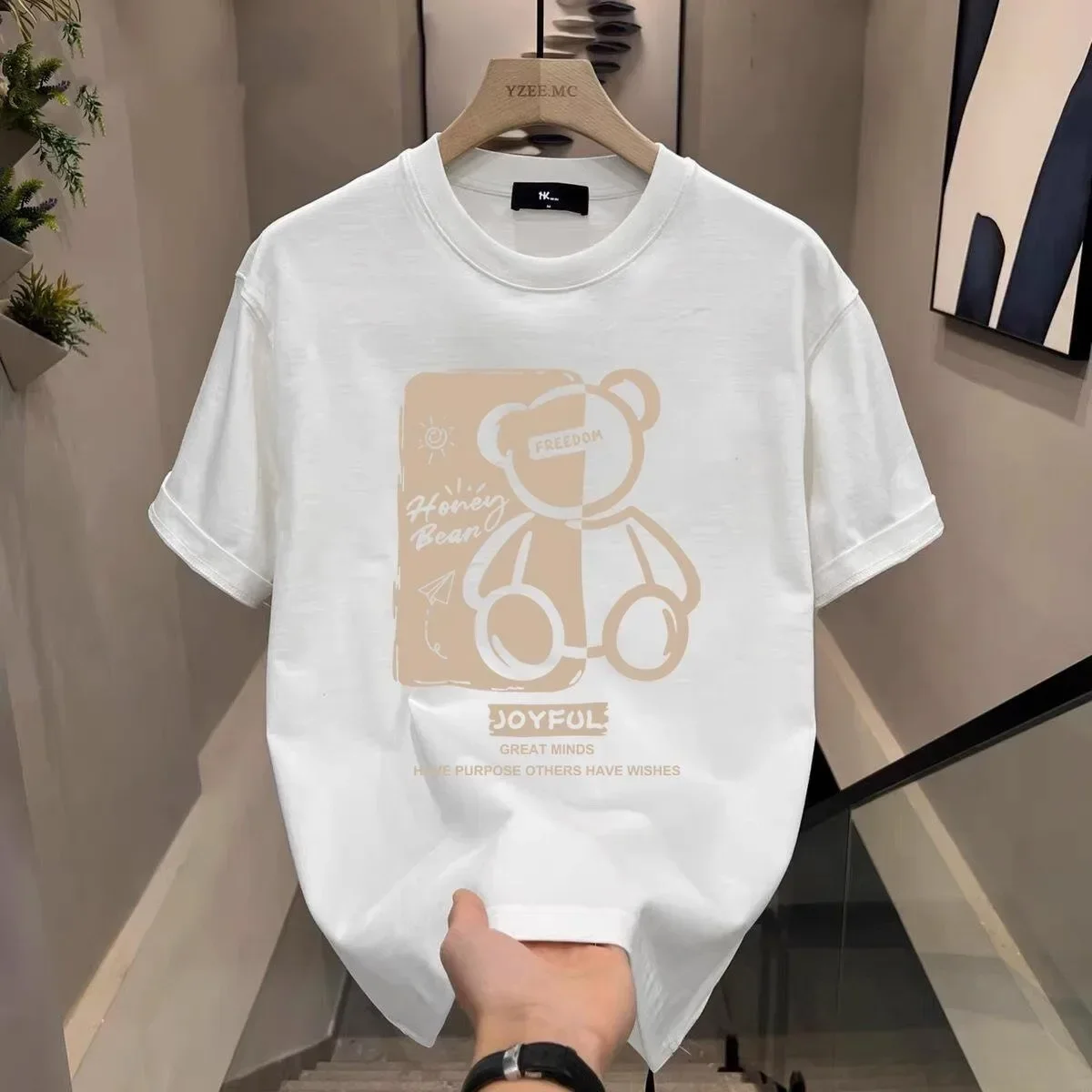

2025 Hot Sale Luxury Brand Summer Handsome Men's Pure Cotton Round Neck Short Sleeve T-shirt for Men Short Sleeve Loose Tops