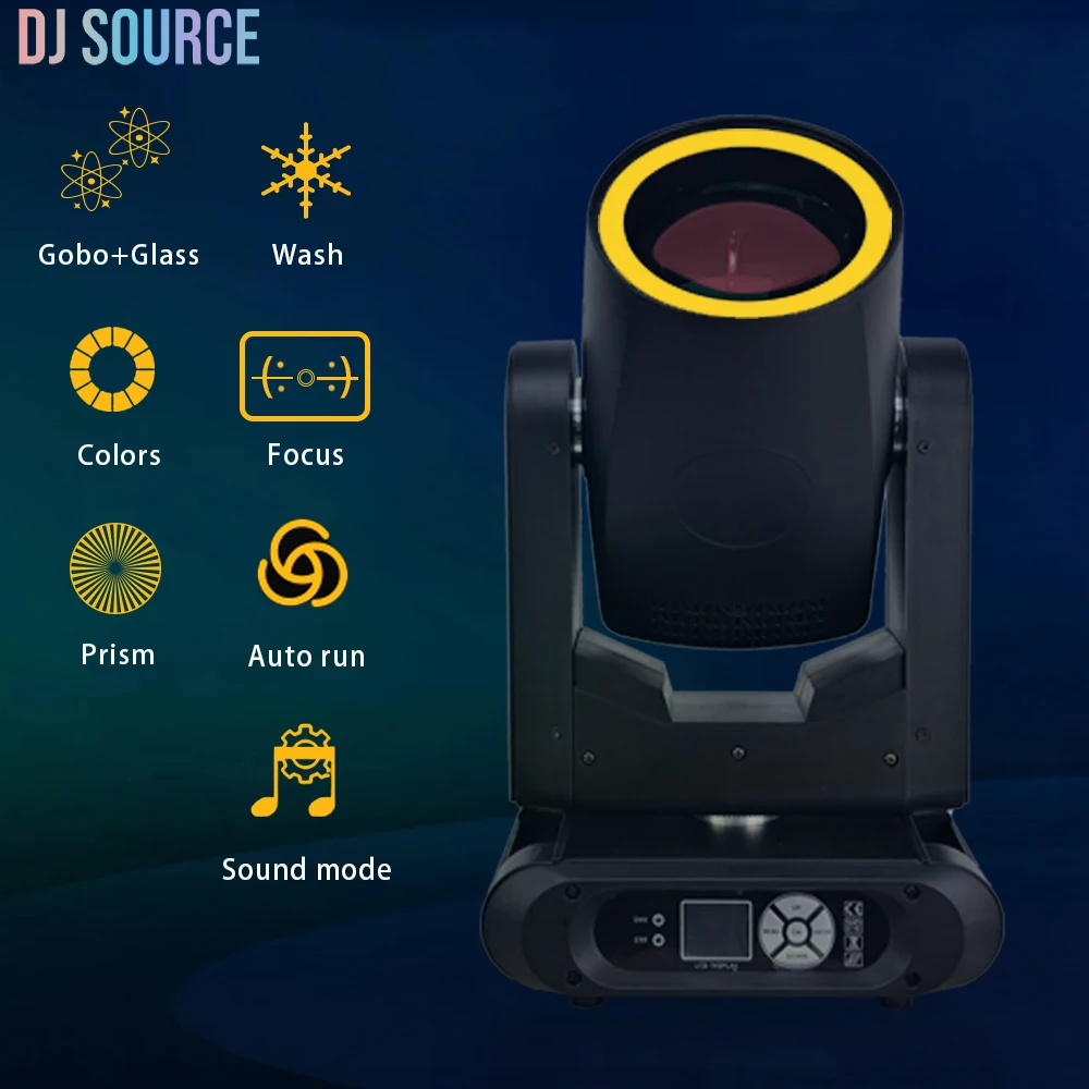 LED 300W Beam Moving Head Light With Ring Gobo Focus Atomization Effect DMX512 For DJ Disco Club Xmas Satge Lighting Effect