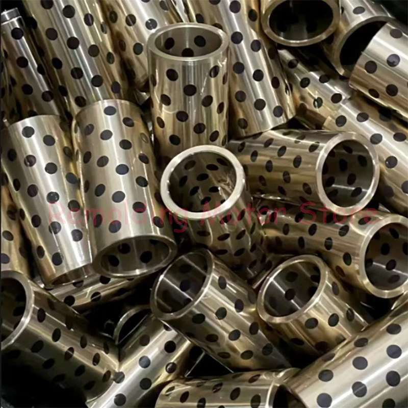 Graphite Copper Bushing M10 M12 Wear-resistant Oil-free Self-lubricating Composite Copper Bushing OD:12-22mm Length:6-65mm